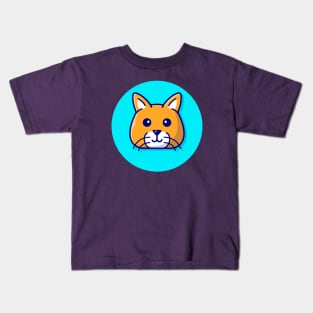 Cute Cat Head Cartoon Vector Icon Illustration (3) Kids T-Shirt